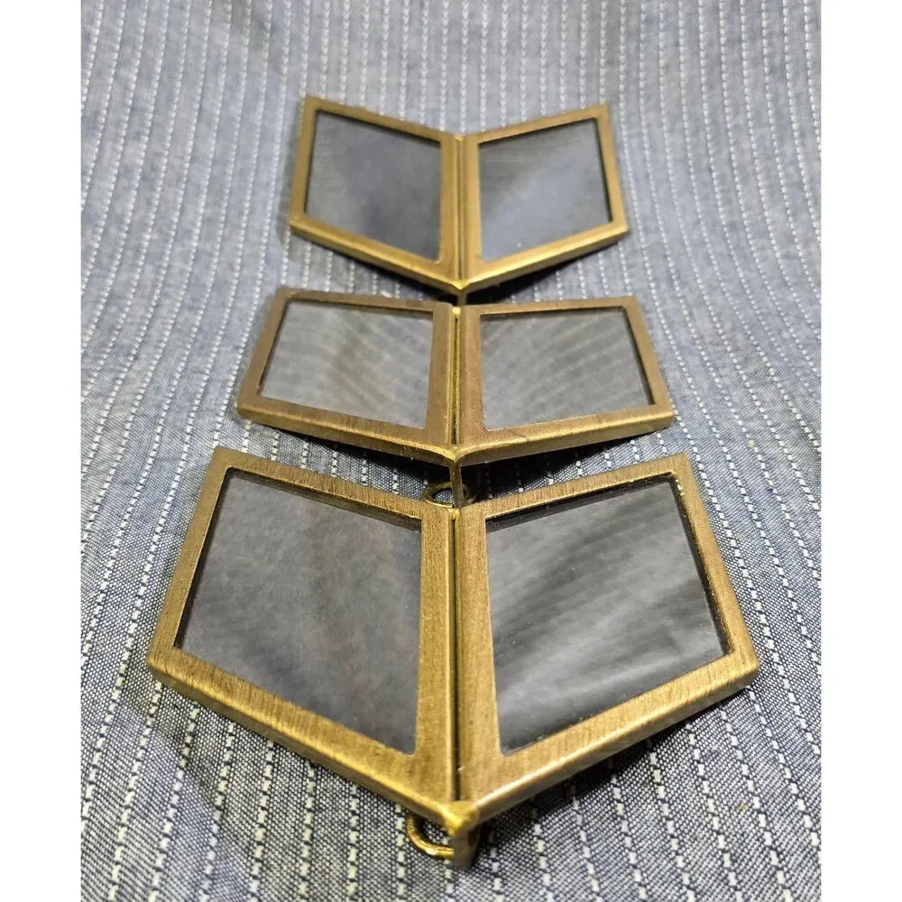 Urban Outfitters Wall Mirror Decor Brass Chevron Set of 3